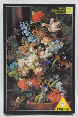Piatnik Vintage Puzzle 1000  Blumenstrauß vor Parklandschaft'' Jan van Huysum