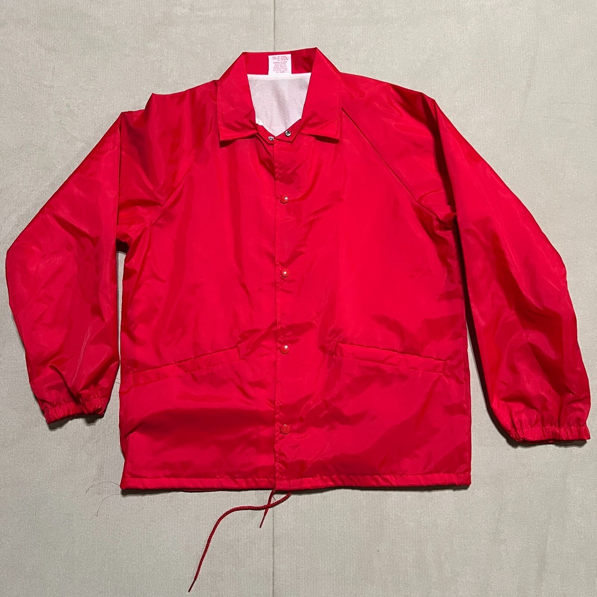 VTG Cardinal Mens Windbreaker Jacket Red Snap Front Lined Long VTG Cardinal Mens Windbreaker Jacket Red Snap Front Lined Long