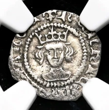 ENGLAND. Henry VI. 1422-1461. Silver Halfpenny, London, S-1884, NGC XF45