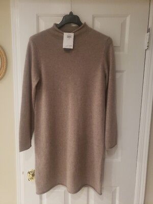 NWT Magaschoni Pebble Heather 100% Cashmere Sweater Dress Sz L-$279