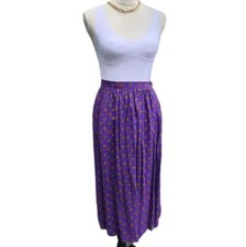 Vintage, Purple Midi Skirt w/ multi-color geometric print  Pockets Size: 6