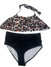 NWOT's animal print 2 Piece Swimsuit Swimwear top bottom full coverage XXL