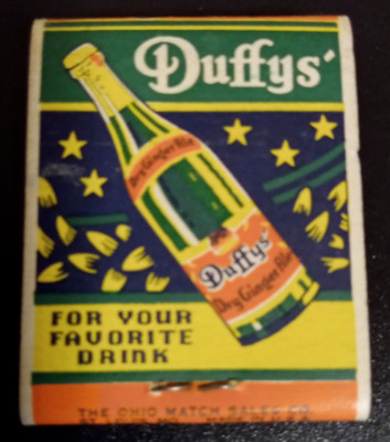 1940's FULL - DUFFY'S ROOT BEER / GIN SODA Matchbook. Unused & Unstruck. N-Mint