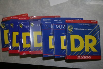 7 PACK DR Electric Guitar Strings Set 10-46 Pure Blues Nickel Wound Core PHR-10