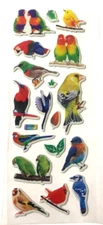 #AT Beautiful Assorted Birds Puffy Sticker Sheet Holiday Character Gift Reward
