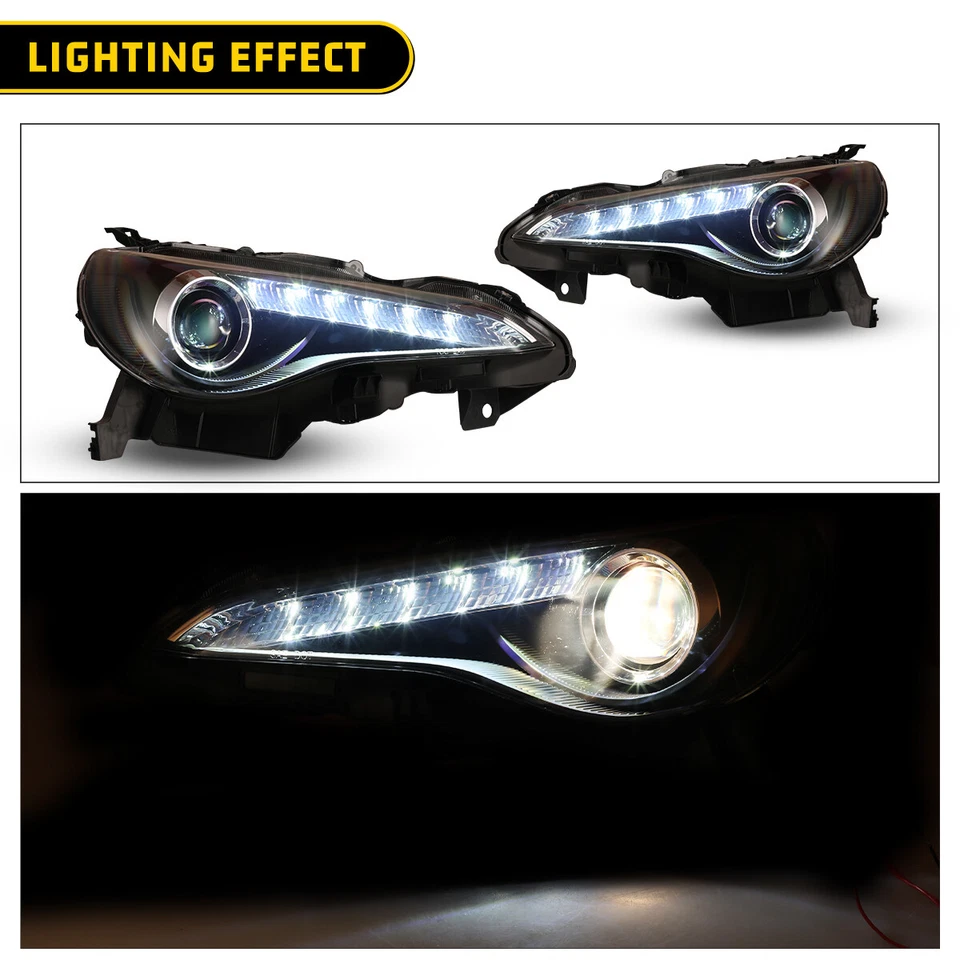 LED Headlights for 2013-2016 Scion FR-S 2013-2016 Toyota 86 Subaru BRZ DRL Lamps - Image 3 of 4