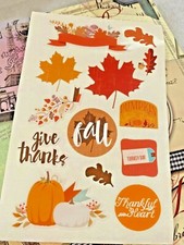 Scrapbooking Embellishment Thanksgiving Autumn Fall Leaves Harvest Stickers