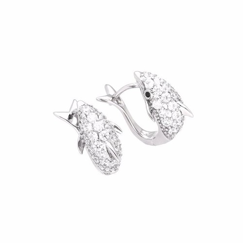 Boucles D'oreilles Chaîne En Argent 925 Avec Cristal Autrichien 8mm - Neuf Avec étiquettes, Fermoir Chaîne - Style Jet
