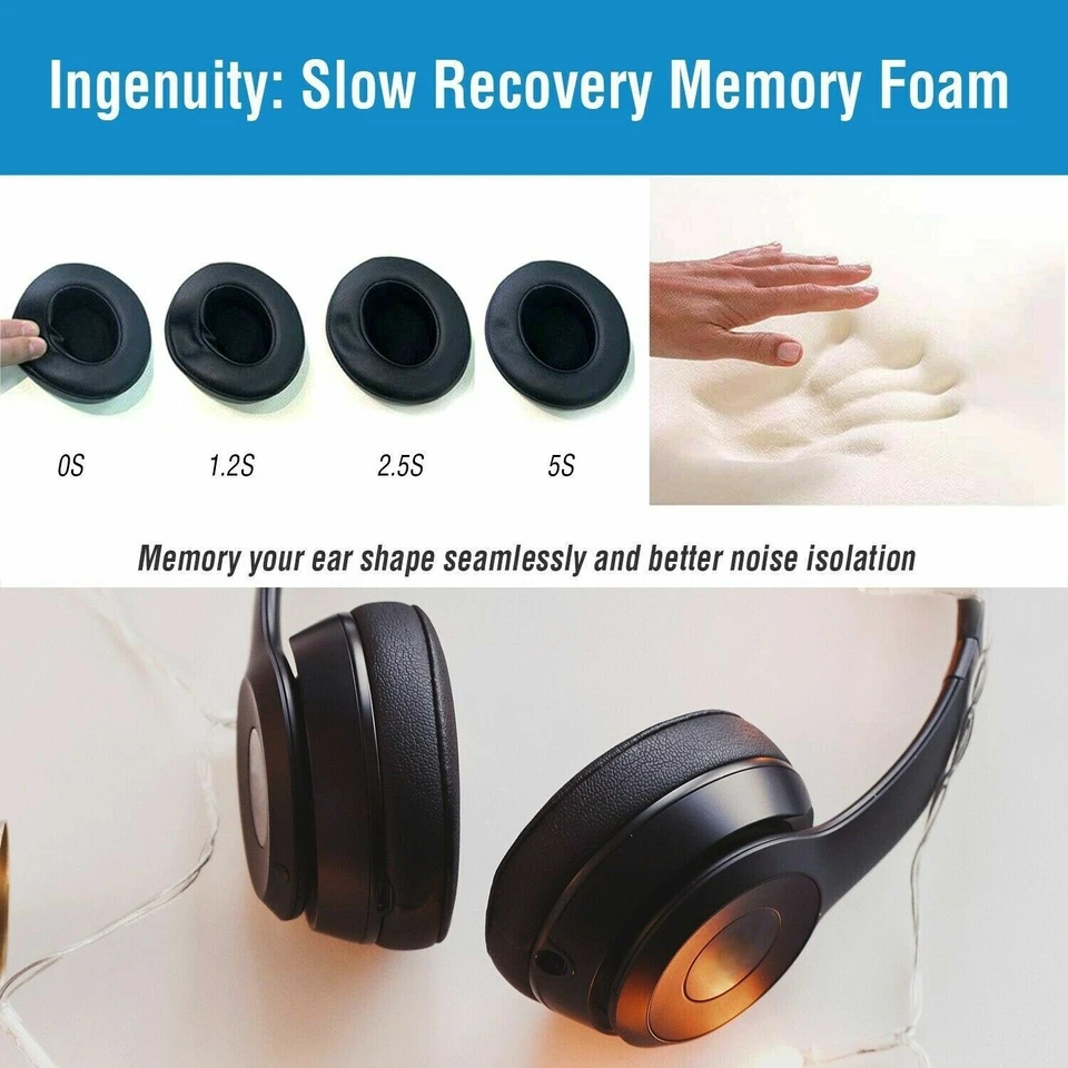 Almohadillas profesionales de espuma viscoelástica para auriculares inalámbricos Beats Solo Pro Foto 2 de 4