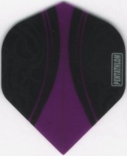 Purple on Black PENTATHLON V-SWISH Dart Flights: 3 per set