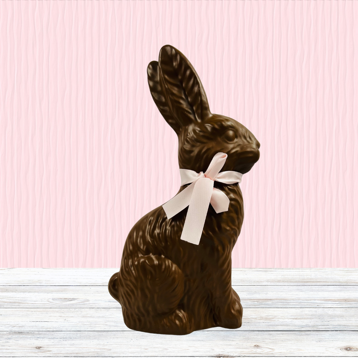 FAUX CHOCOLATE EASTER BUNNY RABBIT STATUE FIGURINE TABLETOP DECOR 12