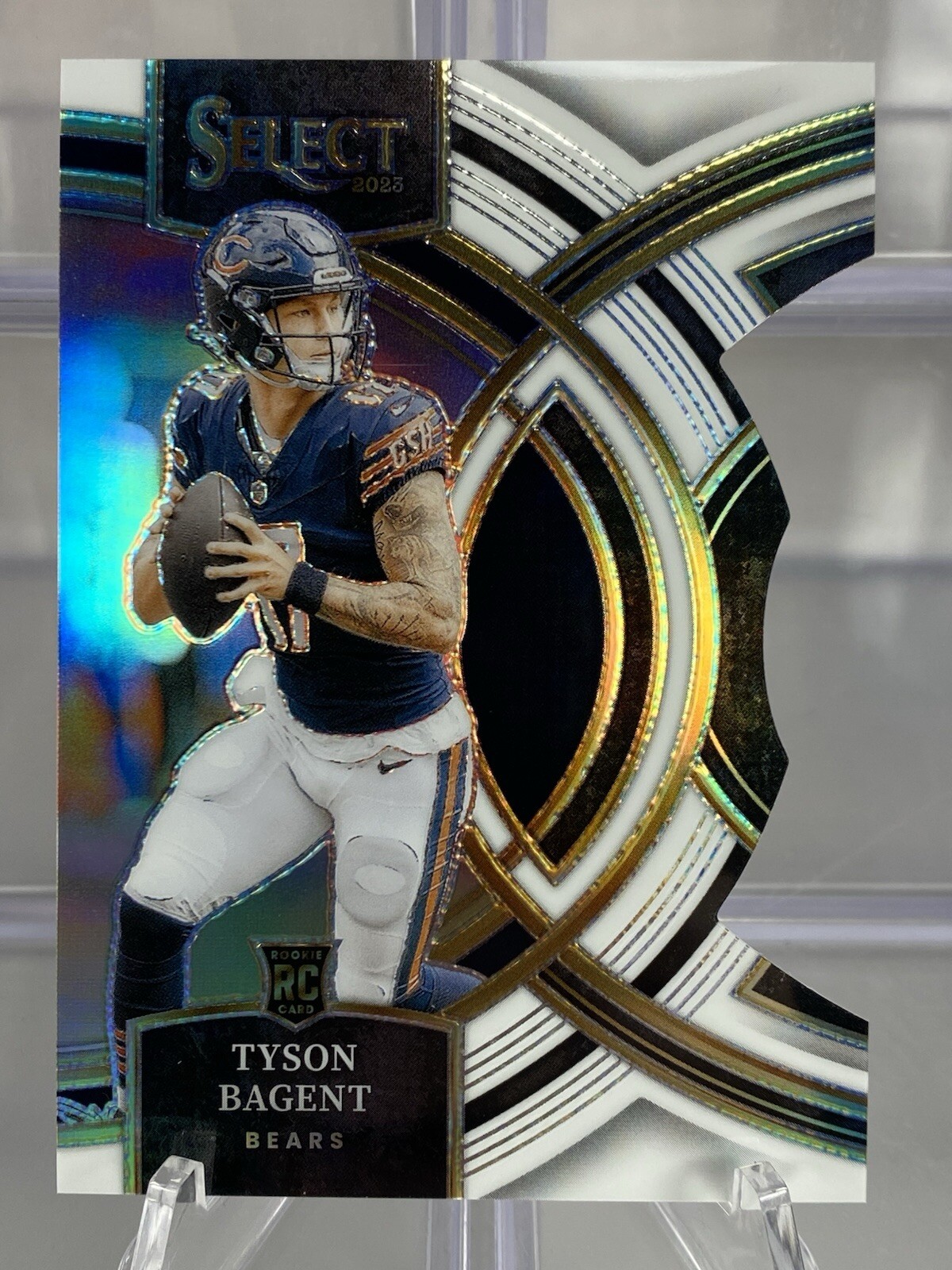 2023 Select Football TYSON BAGENT /199 Premier #123 White Prizm Die-Cut RC Bears