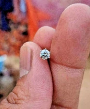 Natural Diamond Solitaire Nose Dainty 18g Nose Piercing 14k Solid Gold Screw On