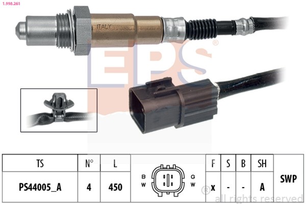 Lambdasonde Sensor Abgassteuerung Eps 1.998.261 FüR Hyundai Getz Tb-image