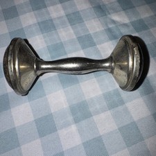 Vintage 1899 Silver Plated Baby Rattle-Dumbbell Style -4 inches Long
