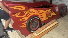 4 piece ultra RARE VINTAGE Lightning mcqueen CARS Kids Bedroom Set METAL WOOD