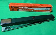 Vintage REXEL Long Arm 5616 Desktop Stapler (Black/Teak) VGC Boxed & Working