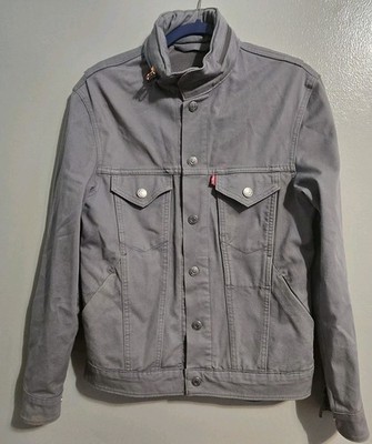 Levis Jacket Men's Small Commuter Reflective Denim Vented Trucker Biker Pockets