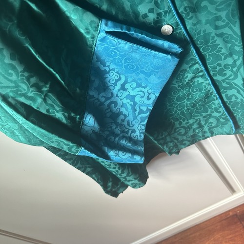 Nwt NATORI Pajamas PJ’S Set Floral Mandarin Collar Top Pants Emerald Green XL - Picture 9 of 21