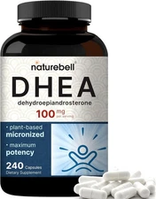 NatureBell DHEA 100mg for Men & Women, 240 Capsules | Micronized Better... 
