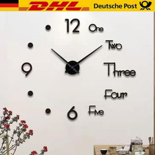 Design Wand Uhr Wohnzimmer Wanduhr Spiegel Wandtattoo Deko 3D Stylisch Groß XXL