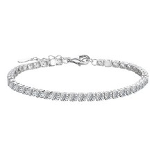 2/3mm Round Moissanite Tennis Bracelet 925 Sterling Silver Chain Pass Tester GRA