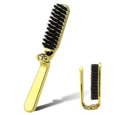 Foldable Boar Bristle Hair Brush, Small Folding Hairbrush Collapsable Mini Tr...