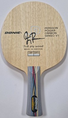 Tischtennis-Holz Donic Persson Power Carbon Senso V1 konkav 93 Gramm wie Neu!