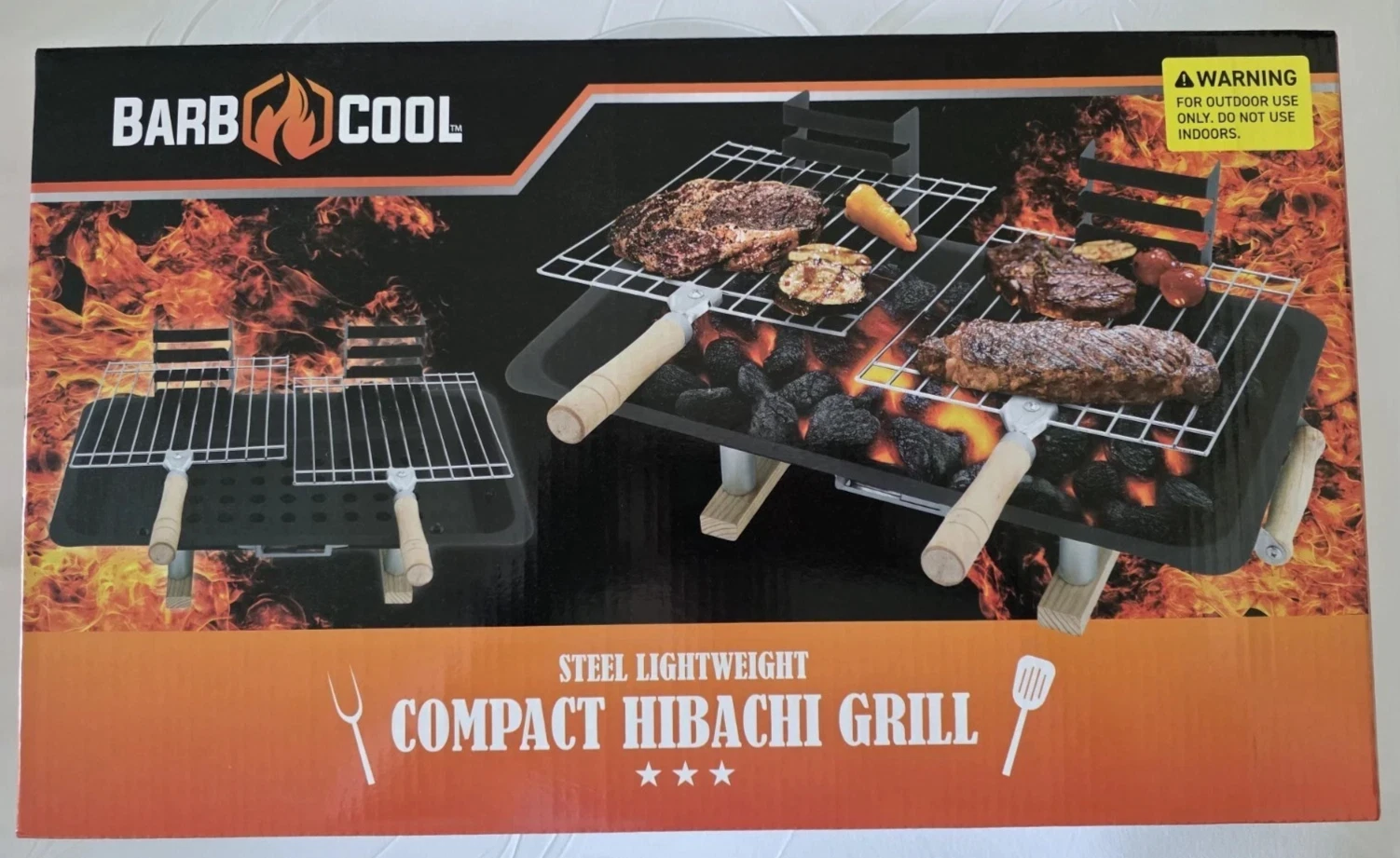 Barb Cool Steel Lightweight Compact Hibachi Grill