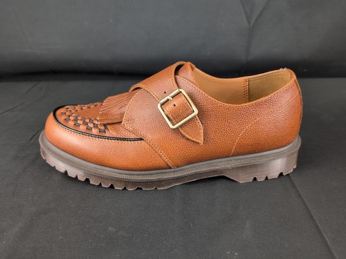Dr. Doc Martens Ramsey Monk KLT Creepers in pelle marrone da uomo taglia 11 NUOVO - Foto 10 di 12