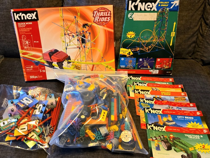 Huge Lot  K'NEX Wheels Motors Manuals  Rollercoasters Incomplete Sets Bulk Knex