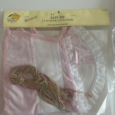 Adorable Pink Baby Bib To Counted Crosstitch On. Ice Cream Cone Design