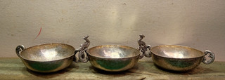 Antico argento sterling 900 peruviano piccole ciotole/piatti tazze Plata Zetko