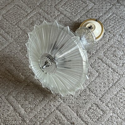 Antique Art Deco Sunflower Ceiling Light Fixture Chandelier Glass 