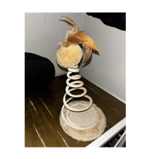 Interactive Cat Activity Toy Spring with Feathers and Ball
