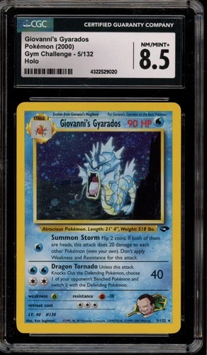 Pokemon Giovanni's Gyarados Gym Challenge Unlimited Holo Rare #5 CGC 8.5