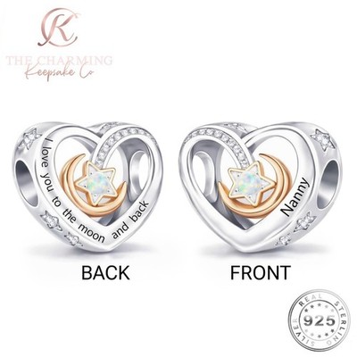 Nanny Charm 925 Sterling Silber Rosegold - Geburtstagsgeschenk - Love You To Moon