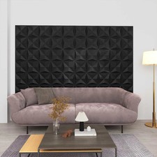 Wall Panels 48 pcs Origami Black 50 x 50 cm XPS Foam vidaXL