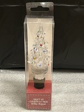 Christmas Tree Wine Stopper, Light Up Bottle Topper Turn Tree & Light Up, NEW