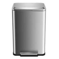 13 Gallon Stainless Steel Step-On Trash Can with Soft-Close Lid Kitchen