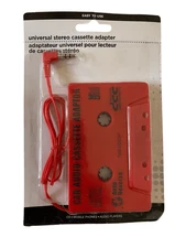 Universal Stereo Cassette Adapter Media Music Red