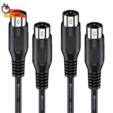Cable Matters 2-Pack 5 Pin DIN MIDI Cable, 5 Pin MIDI Cable - 3 Feet