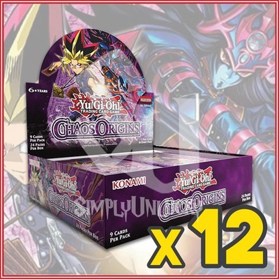 YuGiOh Chaos Origins Booster Box Case 12 Boxes Konami English SHIPS 7/3