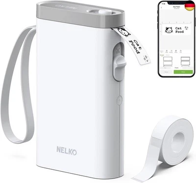 BESUCHE DEN NELKOSTORE Nelko Etikettendrucker, Bluetooth P21 Selbstklebendes Etikettiergerät Tragbarer