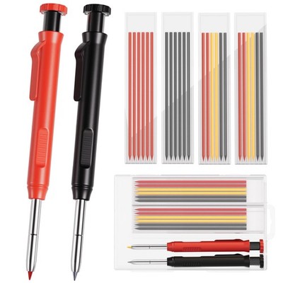 2 Pack Carpenter Mechanical Pencils with 26 Refills and Built-in Sharpener