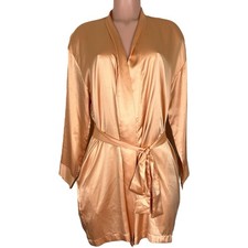 NWT Vintage Victoria's Secret Satin Robe - Peach - pockets - pink label