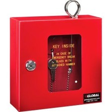Industrial Emergency Key Box 6-1/4""W x 2""D x 6-7/8""H Keyed Differently Red
