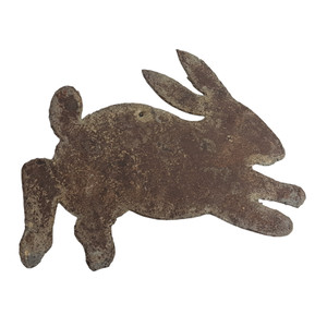 Vintage RABBIT Silhouette Metal Steel Target Gong  6" X 5"