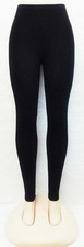 Leggings Cotton Plain Full Length Black UK Size 6 - 30 Womens Ladies Girls