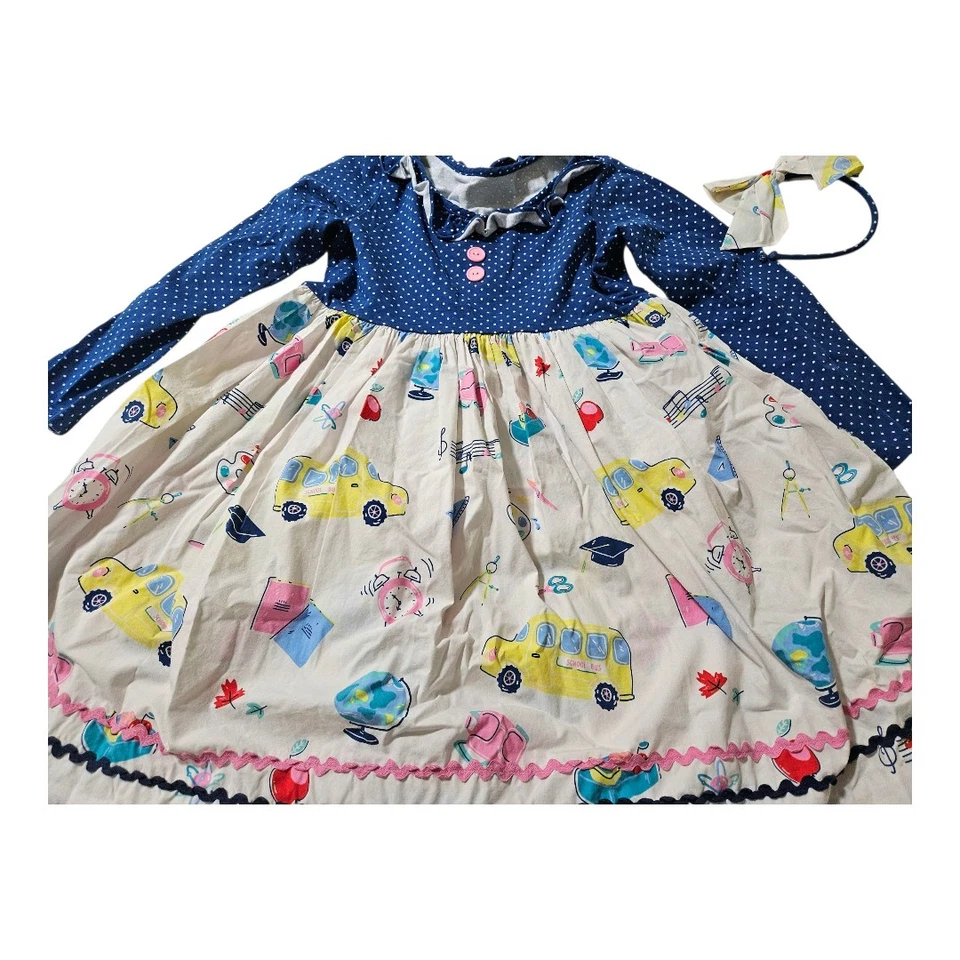 Vestido Eleanor Rose Niñas Días Escolares Diadema A Juego Talla 10/12 Foto 2 de 4
